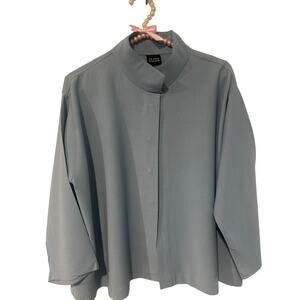 Eileen Fisher Women's Blue Long Sleeve Button Down Blouse - Size: Small